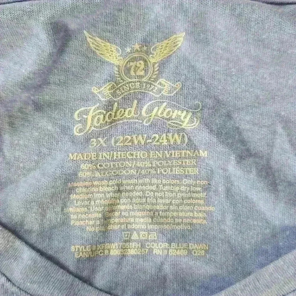 Blue V-neck Tee - Picture 5 of 5